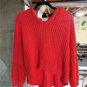 Aerie Coral Lightweight Oversized Chenille Summer Sweater